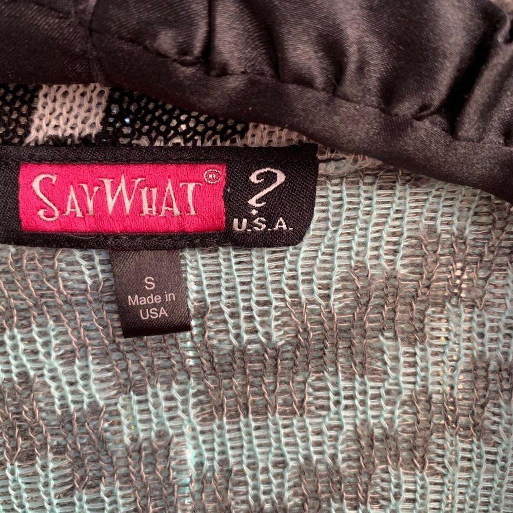 Say What? Open cardigan asymmetrical size small - Picture 2 of 6